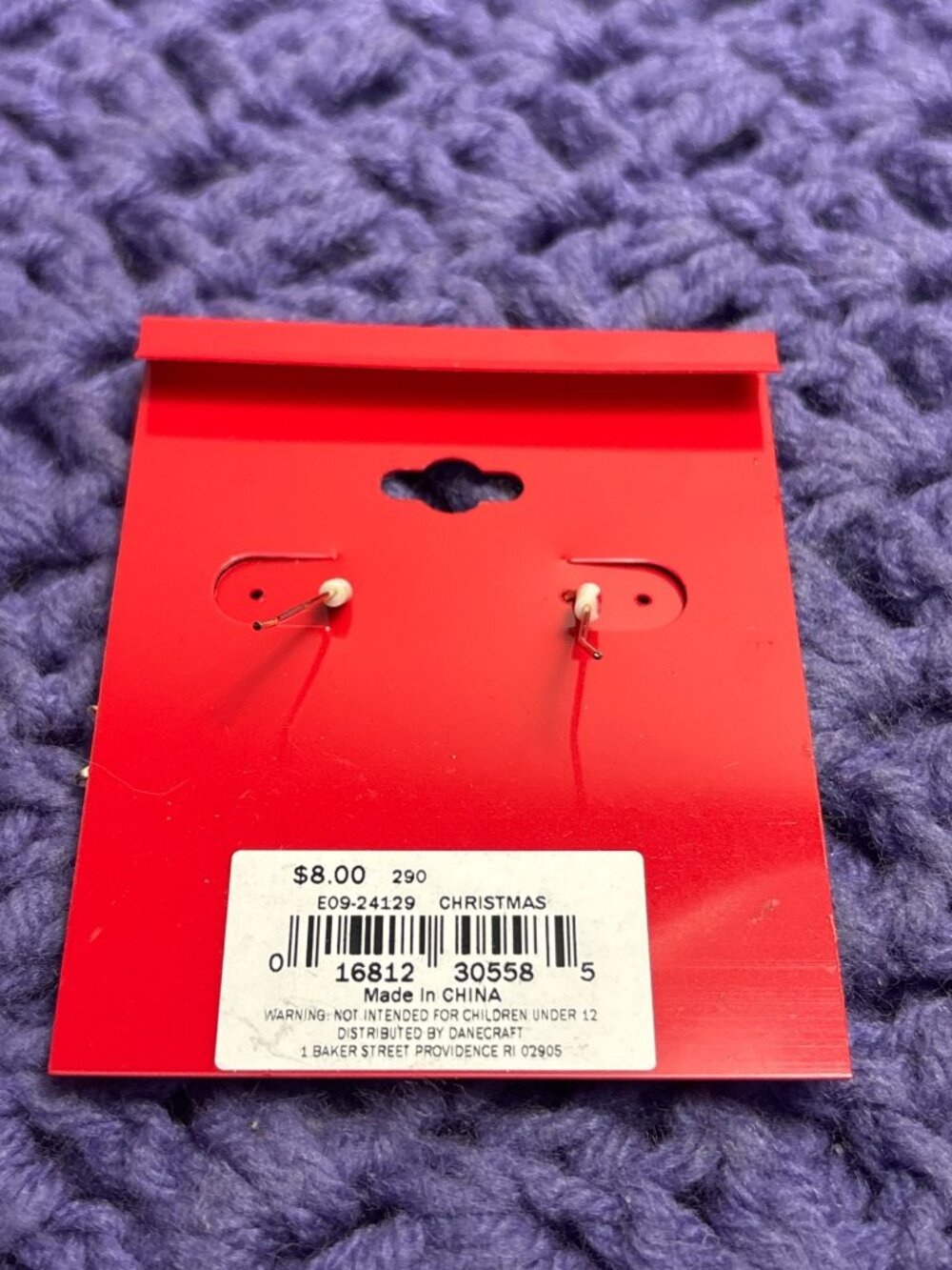 Danecraft AB Rhinestone Star Dangle Earrings Silvertone 1 inch New - Picture 3 of 3